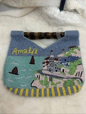 Made in India amalfi coast beaded hand bag